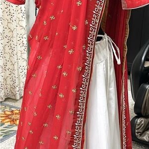 Elegant Red Embroidered Robe